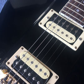 High quality custom electric guitar, rosewood fingerboard, black electric guitar,Tremolo system supplier