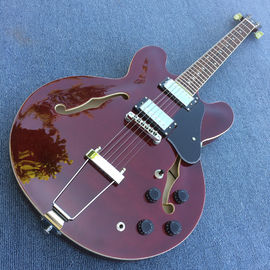 New style high-quality hollow body jazz electric guitar, Double F holes wine Red body and back electric guitar supplier