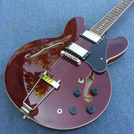 New style high-quality hollow body jazz electric guitar, Double F holes wine Red body and back electric guitar supplier