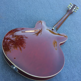 New style high-quality hollow body jazz electric guitar, Double F holes wine Red body and back electric guitar supplier