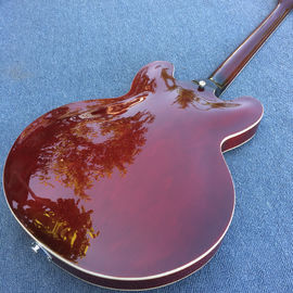 New style high-quality hollow body jazz electric guitar, Double F holes wine Red body and back electric guitar supplier