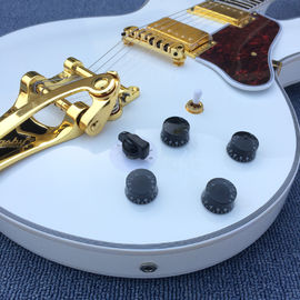 High quality hollow body jazz electric guitar,The White Guitar, the real abalone mother inlaid with the finger plate supplier