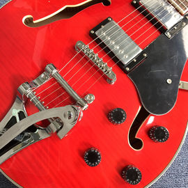 New style high quality hollow body jazz electric guitar, Tremolo system ,Cherry burst color supplier