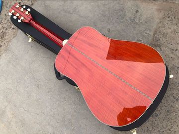 Best quality Dove style solid AAA spruce wood top flame maple back and side acoustic electric Guitar supplier