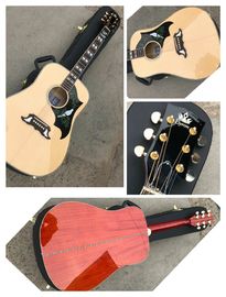 Best quality Dove style solid AAA spruce wood top flame maple back and side acoustic electric Guitar supplier