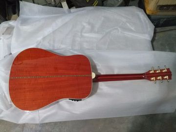 Best quality Dove style solid AAA spruce wood top flame maple back and side acoustic electric Guitar supplier