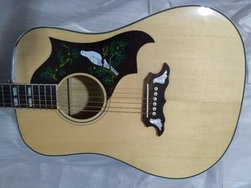 Best quality Dove style solid AAA spruce wood top flame maple back and side acoustic electric Guitar supplier