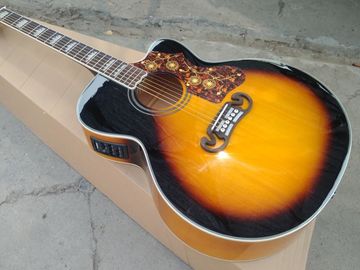 Sunset J200 classic acoustic guitar,Top quality J200vs electric acoustic guitar,Solid Sprue top,Factory Maple J200 guita supplier