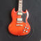 New arrival orange SG electric guitar with silvery accessories from China supplier supplier