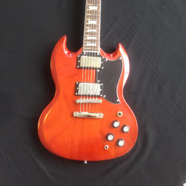 New arrival orange SG electric guitar with silvery accessories from China supplier supplier