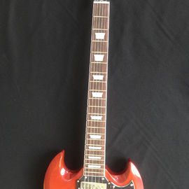 New arrival orange SG electric guitar with silvery accessories from China supplier supplier