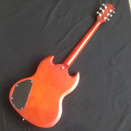 New arrival orange SG electric guitar with silvery accessories from China supplier supplier