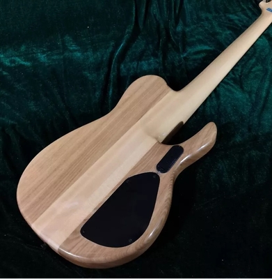 Custom Natural Burl Color One Piece Neck Through 5-Strings Left Handed Electric Bass Guitar supplier