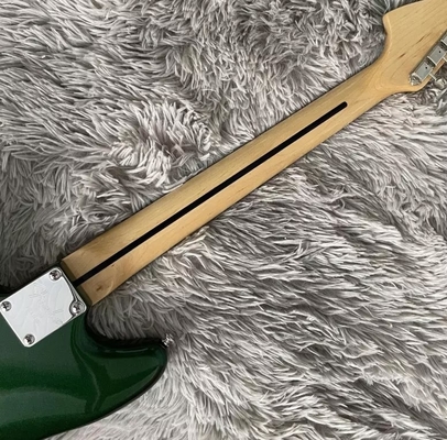 Custom Fender Mustang Style Electric Guitar Metallic Green S-S Pickups Chrome Hardware supplier