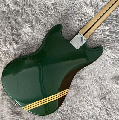Custom Fender Mustang Style Electric Guitar Metallic Green S-S Pickups Chrome Hardware supplier
