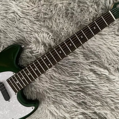 Custom Fender Mustang Style Electric Guitar Metallic Green S-S Pickups Chrome Hardware supplier