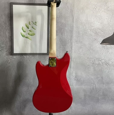 Custom Fender Mustang Style Electric Guitar in Red S-S Pickups Chrome Hardware supplier