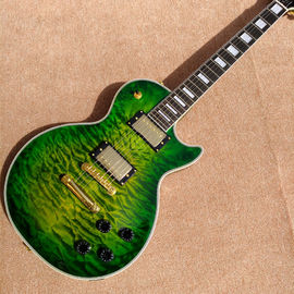 New style high-quality custom LP electric guitar, Green Flame Maple Top electric guitar with Gold hardware supplier