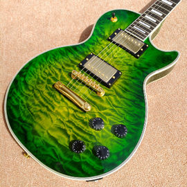 New style high-quality custom LP electric guitar, Green Flame Maple Top electric guitar with Gold hardware supplier