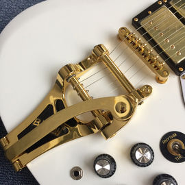 New style SG electric guitar, 3 pickups, Tremolo system,White electric guitar supplier