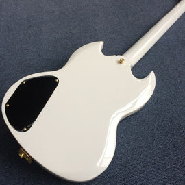 New style SG electric guitar, 3 pickups, Tremolo system,White electric guitar supplier