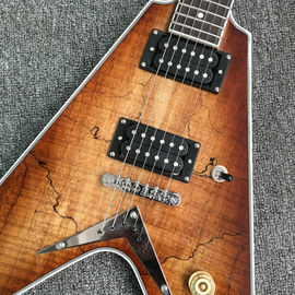 Emerald natural Flying V Electric Guitar China OEM Custom Body flying v guitar& Kits supplier