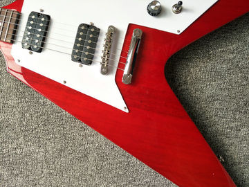 Red Unusual Shaped Flying V Electric Guitar,Rosewood Fingerboard supplier