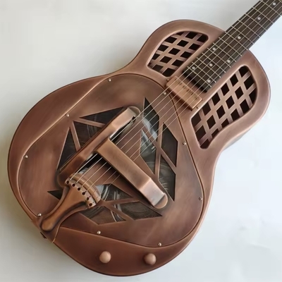 Resonator Guitar, Resophonic Guitars, Metal Brass Body Duolian Guitar supplier