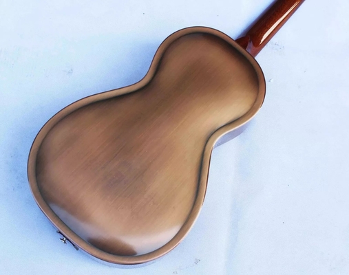 Custom Copper Finish Vintage Golden Brass Electric Parlor Resonator Guitar supplier