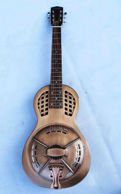 Custom Copper Finish Vintage Golden Brass Electric Parlor Resonator Guitar supplier