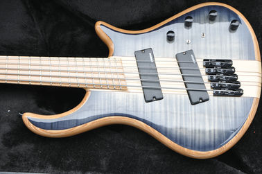 5 string custom bass guitar fanned frets electric bass guitar neck through body supplier