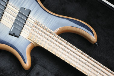 5 string custom bass guitar fanned frets electric bass guitar neck through body supplier