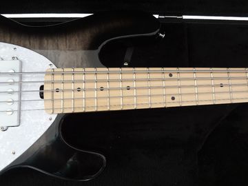 5 string bass guitar Erine ball sting ray 5 Gray quilted maple body maple neck and fingerboard supplier