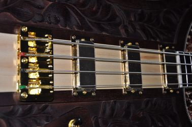 Custom bass guitar Carved flower body Neck through body 4 string electric bass guitar 4003 RIC Golden hardwares supplier