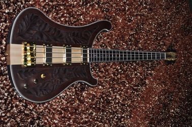 Custom bass guitar Carved flower body Neck through body 4 string electric bass guitar 4003 RIC Golden hardwares supplier