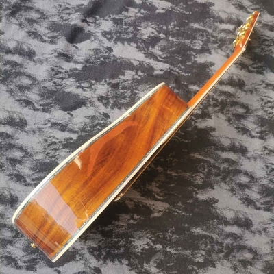 Custom 41-inch all-KOA wood ebony fingerboard, dreadnought, D45 Martin style, abalone inlaid acoustic guitar supplier