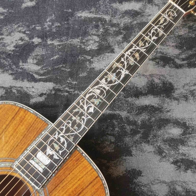 Custom 41-inch all-KOA wood ebony fingerboard, dreadnought, D45 Martin style, abalone inlaid acoustic guitar supplier