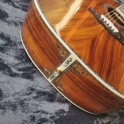 Custom 41-inch all-KOA wood ebony fingerboard, dreadnought, D45 Martin style, abalone inlaid acoustic guitar supplier