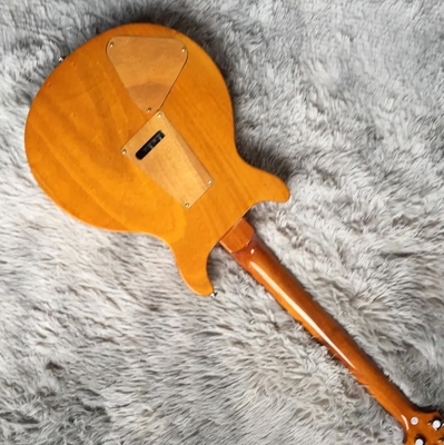 Custom Flamed Maple Top Electric Guitar with Bird Inlay and Chrome Hardware in Yellow PRS Santana Retro Orange​ supplier