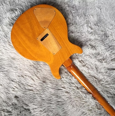 Custom Flamed Maple Top Electric Guitar with Bird Inlay and Chrome Hardware in Yellow PRS Santana Retro Orange​ supplier