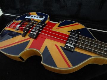 4 string bass guitar Hofner BB2 guitar UK flag on flamed body top Hofner contemporary series supplier