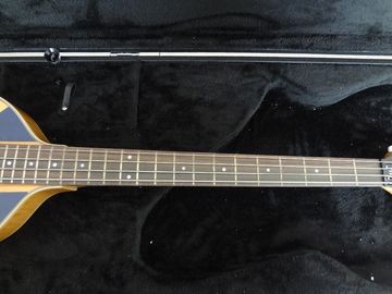 4 string bass guitar Hofner BB2 guitar UK flag on flamed body top Hofner contemporary series supplier