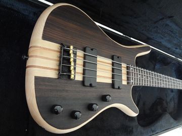 4 string bass guitar walnut wood top with Ash body Original bridges Neck through body MOP dot inlay on rosewood fretboar supplier