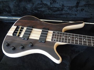 4 string bass guitar walnut wood top with Ash body Original bridges Neck through body MOP dot inlay on rosewood fretboar supplier