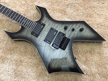 B.C.RICH custom guitar Black Floyd rose Quilted maple body with EMG active pickups Ebony fretsboard colorized MOP inlay supplier