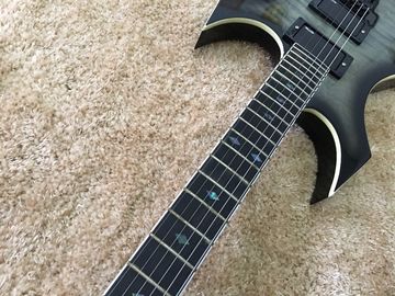 B.C.RICH custom guitar Black Floyd rose Quilted maple body with EMG active pickups Ebony fretsboard colorized MOP inlay supplier