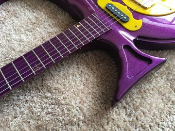Custom guitar shop prince guitar Purple color boat anchor electric guitar with golden hardwares plastic pickguard supplier