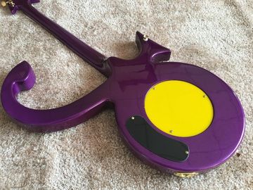 Custom guitar shop prince guitar Purple color boat anchor electric guitar with golden hardwares plastic pickguard supplier