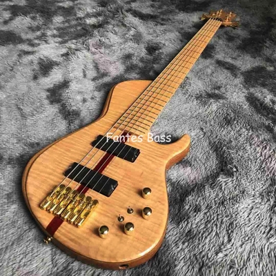Neck Through Body Ash Wood 6 Strings ButterFY Style Electric Bass 940mm Scale Lengthen supplier