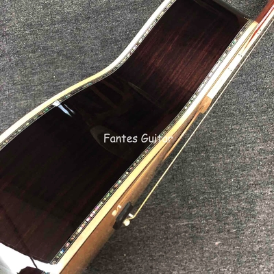 Custom Martin Style OM Style 42 Solid Spruce Cedar Top Acoustic Guitar Real Abalone Inlay with Vintage Tuner supplier